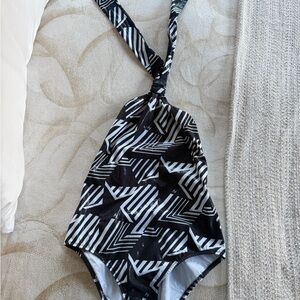 CHANEL Black and White One Piece Swimsuit